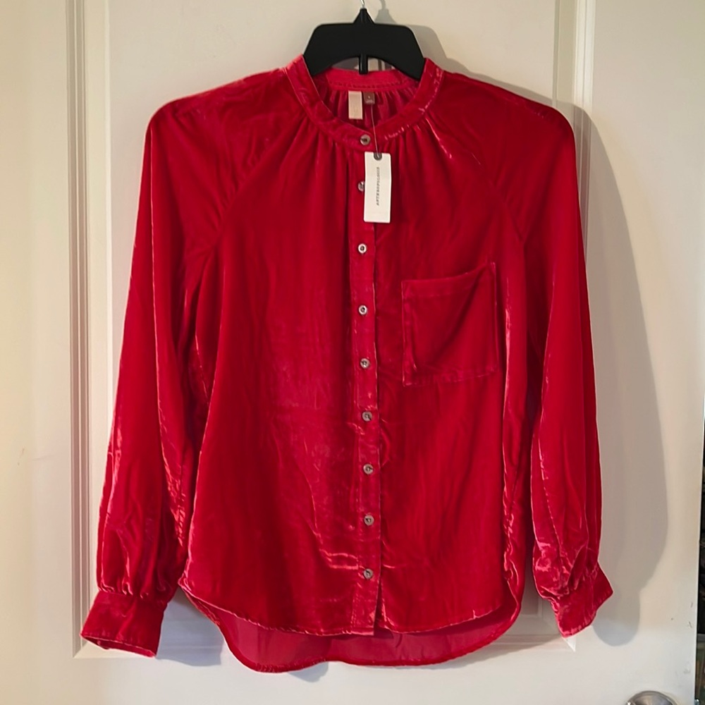🔥 “HP” 🔥 Classic & Cool Party! Pilco Puffed Sleeved Velvet Button